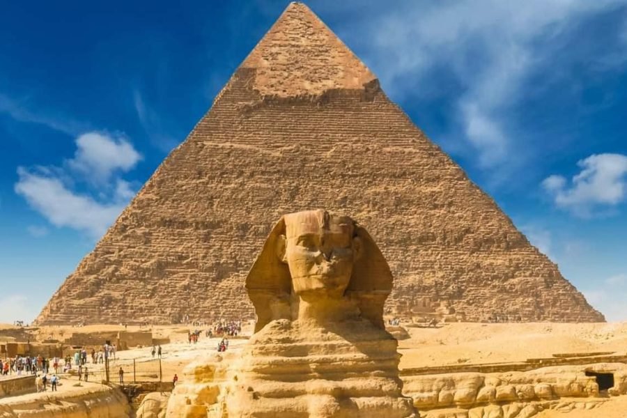 Giza pyramids and Sphinx